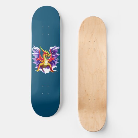 Kleurrijke Dragon Fantasy Skateboard (Voorkant)