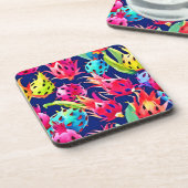 Kleurrijke Dragon Fruit Bier Onderzetter (Linkerzijde)