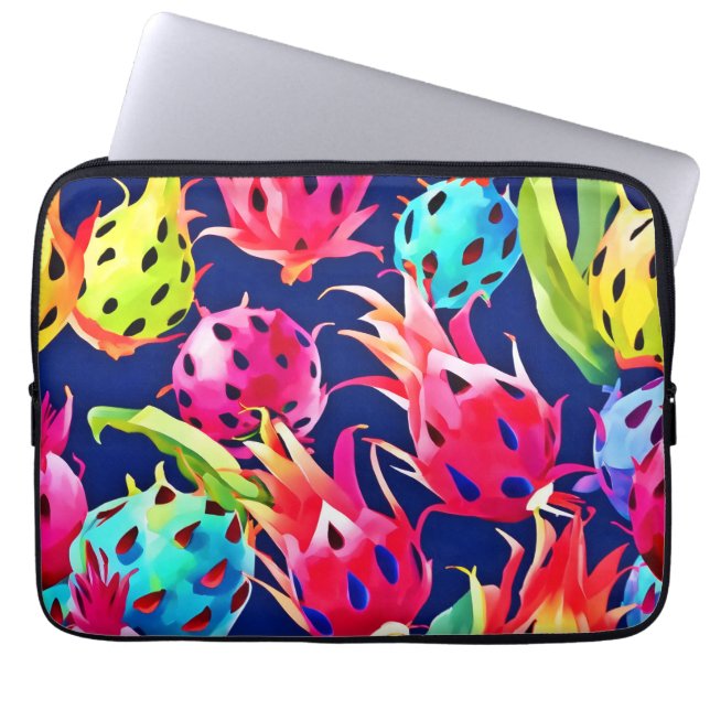Kleurrijke Dragon Fruit Laptop Sleeve (Voorkant)