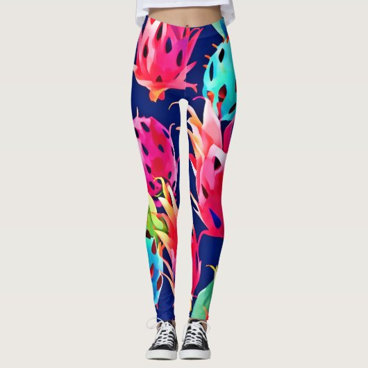 Kleurrijke Dragon Fruit Leggings (Voorkant)