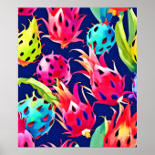 Kleurrijke Dragon Fruit Poster (Voorkant)