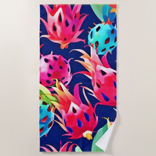 Kleurrijke Dragon Fruit Strandlaken (Voorkant)