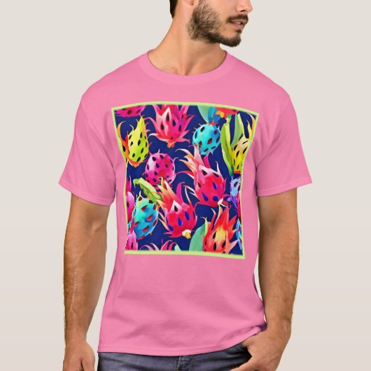 Kleurrijke Dragon Fruit T-shirt (Voorkant)