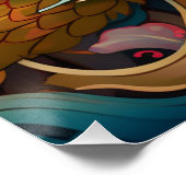 Kleurrijke Dragon Moderne gepersonaliseerde naam Perfect Poster (Hoek)