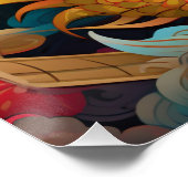 Kleurrijke Dragon Moderne gepersonaliseerde naam Perfect Poster (Hoek)