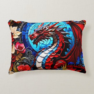 Kleurrijke Dragon Mozaïeken Accent Kussen