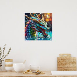 Kleurrijke Dragon Poster Print