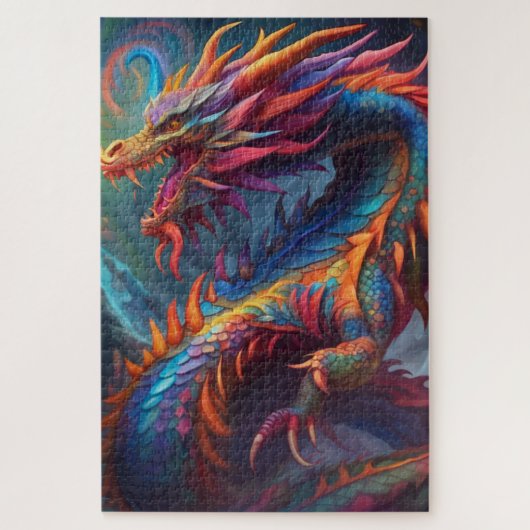 Kleurrijke Dragon puzzel Legpuzzel (Verticaal)