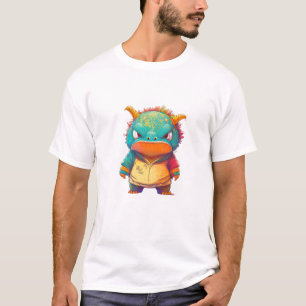 Kleurrijke Dragon Schattigee Schattige humoristisc T-shirt