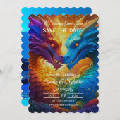 Kleurrijke Dragon Sla de datumkaarten op Kaart (Voorkant / Achterkant)