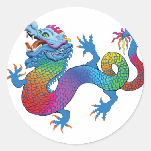 Kleurrijke Dragon Sticker (Voorkant)