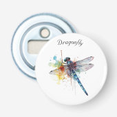 Kleurrijke Dragonfly aanpasbaar Button Flesopener (Voorkant)