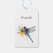 Kleurrijke Dragonfly aanpasbaar Cadeaulabel (Voorkant)
