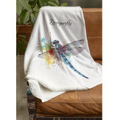 Kleurrijke Dragonfly aanpasbaar Fleece Deken