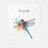 Kleurrijke Dragonfly aanpasbaar Fleece Deken (Voorkant)
