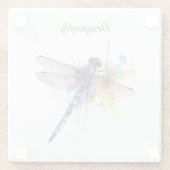 Kleurrijke Dragonfly aanpasbaar Glazen Onderzetter (Achterkant)