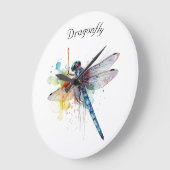 Kleurrijke Dragonfly aanpasbaar Grote Klok (Hoek)