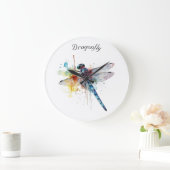 Kleurrijke Dragonfly aanpasbaar Grote Klok (Huis)