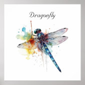 Kleurrijke Dragonfly aanpasbaar Poster (Voorkant)