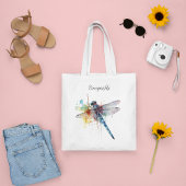 Kleurrijke Dragonfly aanpasbaar Tote Bag