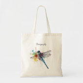 Kleurrijke Dragonfly aanpasbaar Tote Bag (Voorkant)