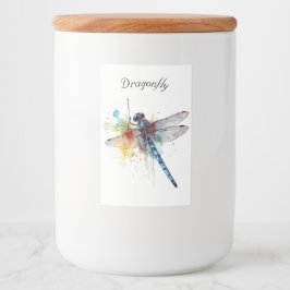 Kleurrijke Dragonfly aanpasbaar Voedselcontainer Etiket