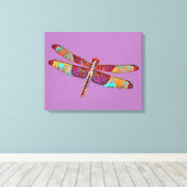 Kleurrijke dragonfly Art Canvas afdrukken (Insitu (Houten vloer))