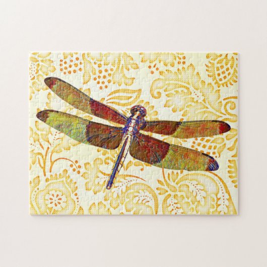 Kleurrijke Dragonfly Art stijl Puzzel (Horizontaal)
