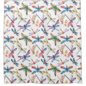 Kleurrijke Dragonfly Design douchegordijn (Voorkant)