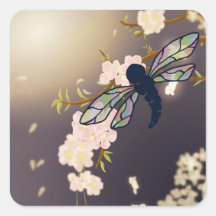 Kleurrijke Dragonfly en Cherry Blossom schilderij