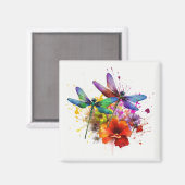 Kleurrijke Dragonfly ijskast magneet (Voorkant / Achterkant)