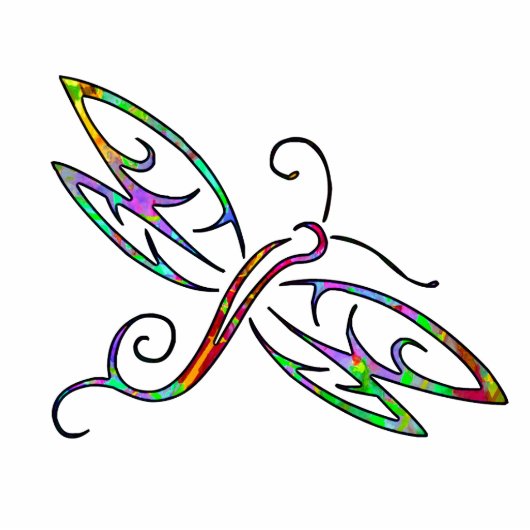 Kleurrijke dragonfly magneet fotobeeldje magneet (Voorkant)