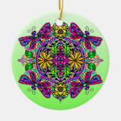  kleurrijke dragonfly Mystical Mandala Keramisch Ornament (Voorkant)