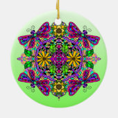  kleurrijke dragonfly Mystical Mandala Keramisch Ornament (Achterkant)