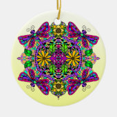 kleurrijke dragonfly Mystical Mandala Keramisch Ornament (Voorkant)