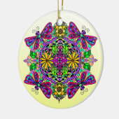 kleurrijke dragonfly Mystical Mandala Keramisch Ornament (Links)