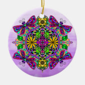 kleurrijke dragonfly Mystical Mandala Keramisch Ornament (Voorkant)