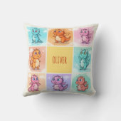 Kleurrijke Draken Doodles Kussen (Achterkant)