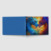Kleurrijke Draken In Liefde Blauw Trouwen Gastboek Gastenboek (Volledig)