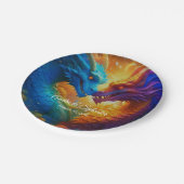 Kleurrijke Draken in Liefde Papieren Bordje (Gekanteld)