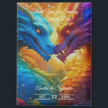 Kleurrijke Draken In Love Wedding Dank U Magneet<br><div class="desc">Een unieke fantasie draken bruiloft en gast gunst met twee kleurrijk gedetailleerde draken in de liefde. Het is een fantasie die uitkomt!</div>