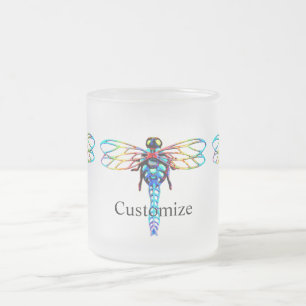 kleurrijke drangonfly matglas koffiemok