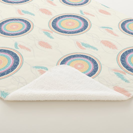 Kleurrijke Dream Catcher Mandala Sherpa Deken (3/4)