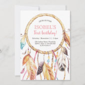 Kleurrijke Dream Catcher verjaardagsuitnodiging Kaart (Voorkant)