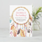 Kleurrijke Dream Catcher verjaardagsuitnodiging Kaart (Staand voorkant)