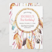 Kleurrijke Dream Catcher verjaardagsuitnodiging Kaart (Voorkant / Achterkant)