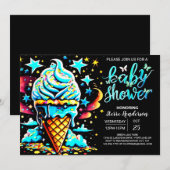 Kleurrijke Dream Ice Cream Boy Baby shower Kaart (Voorkant / Achterkant)