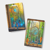 Kleurrijke Dreamcatchers in Venster Blank Badge (Voor- en achterkant)