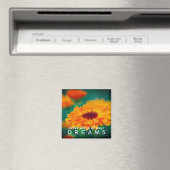 Kleurrijke "Dreams" Wildflower Inspirerend Magneet (Insitu (Vaatwasser))