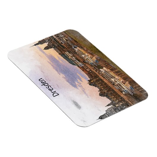 Kleurrijke Dresden Duitsland Elbe Panorama Uitzich Magneet (Rechterzijde)